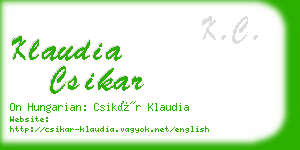 klaudia csikar business card